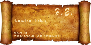 Handler Edda névjegykártya